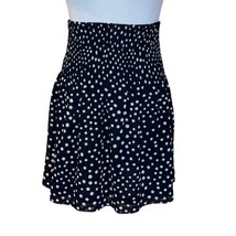 Ann Taylor Loft Navy Blue White Polka Dots Smocked Waist Mini Skirt Size 2P - £9.30 GBP