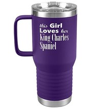 King Charles Spaniel - 20oz Insulated Travel Tumbler - Purple - £28.53 GBP
