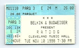 Ratdog Bob Weir Concert Ticket Stub November 10 1998 Cleveland Ohio - $39.19