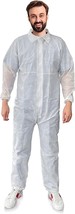 25 Disposable Lab Coats for Adults Large, White Knee-Length, Long Sleeves - £87.59 GBP