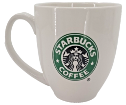 Starbucks White Coffee Cup with Green Siren Logo 15 oz - £14.98 GBP