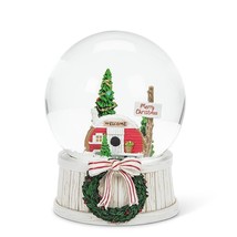 Camper Musical Snow Globe Christmas 6" High Resin Glass Water image 2