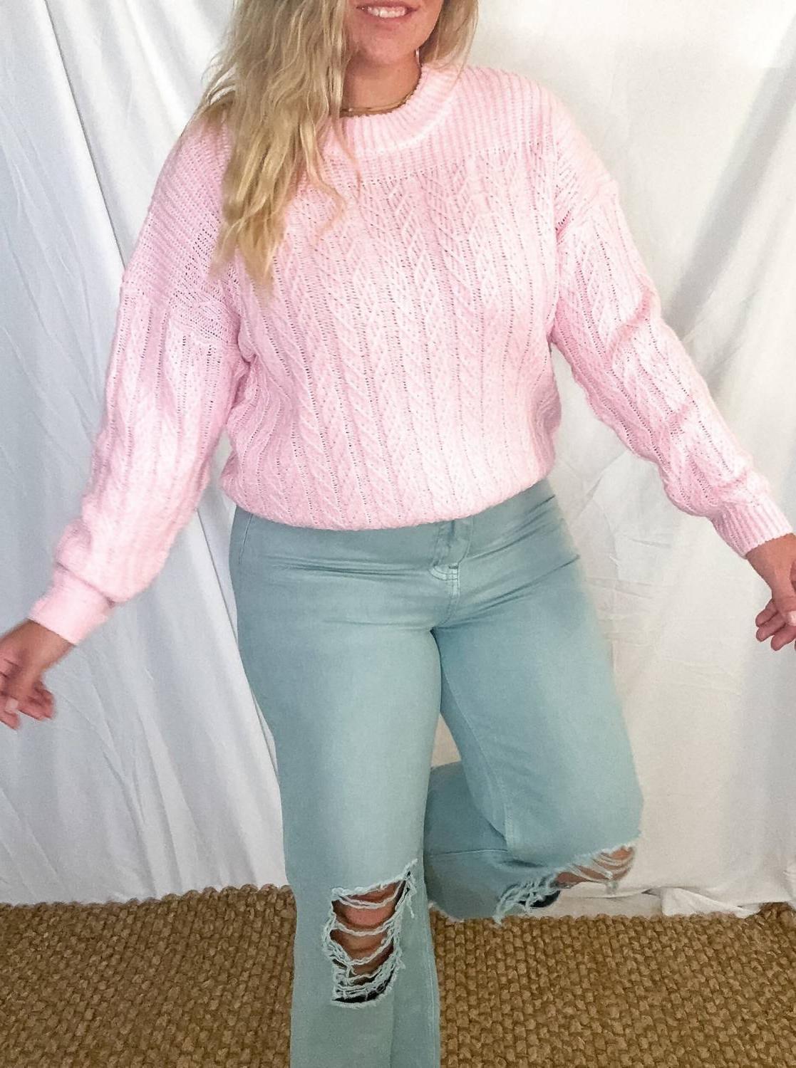Ee:some blushing knit sweater size L - £31.55 GBP