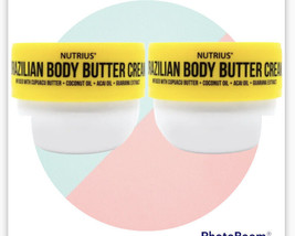 Nutrius Brazilian Body Butter Cream W/Coconut Oil, Acai Oil, 2 Pack,6 oz. Each - £30.93 GBP