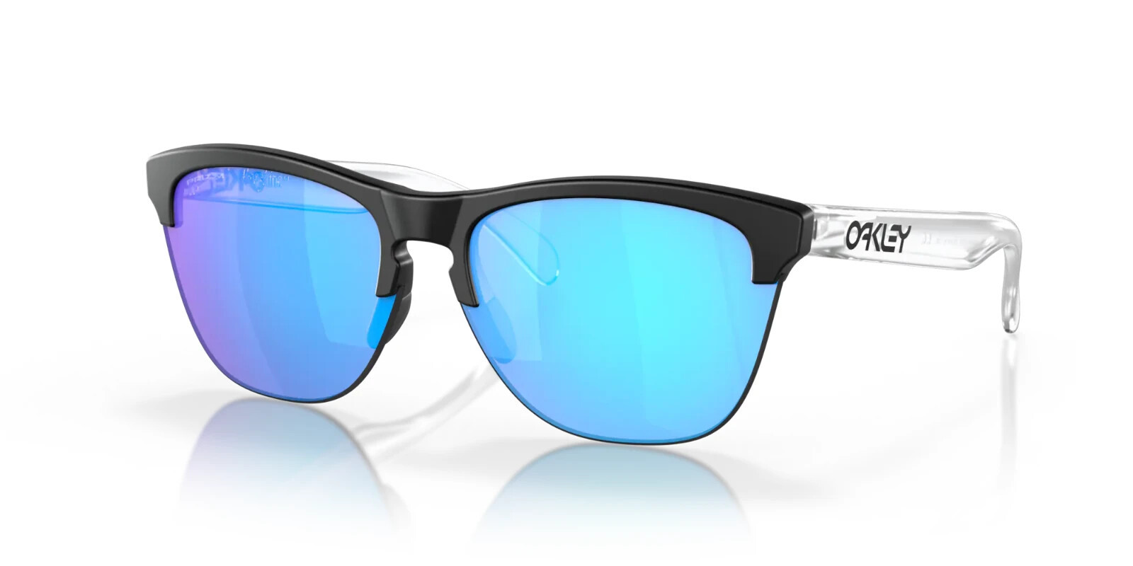 Oakley FROGSKINS Lite Matte Black &amp; Clear PRIZM Sapphire Lens Sunglass O... - $108.89