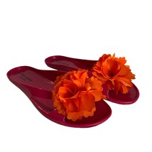Kate Spade Jelly Thong Sandals Womens 9 Pink Orange Flower Spring Summer... - £31.95 GBP
