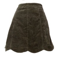 Altard&#39;State Women&#39;s Cordoroy Mini Skirt Casual Back Zipper Olive Green SM - £18.66 GBP