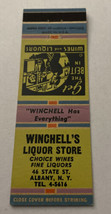 Vintage Matchbook Cover Matchcover Winchell’s Liquor Store Albany NY - £2.58 GBP