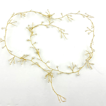 Wired Hair Wrap Mini Faux Pearl and Clear Beaded Gold tone NEW PG926 - £10.09 GBP