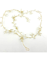 Wired Hair Wrap Mini Faux Pearl and Clear Beaded Gold tone NEW PG926 - £9.86 GBP
