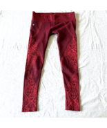 NUX Compression Leggings In Maroon Size Medium Yoga Pant - $40.68 CAD