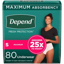 Depend Fresh Protection Adult Incontinence Underwear for Women 80 Count ... - £40.45 GBP