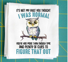 Funny Owl Quilt Block Image Printed on Fabric Square FQ749612 - $4.50+