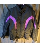 Womans Motorcycle Jacket I-K Textile Purple and Black Canvas Motorcycle ... - $22.77