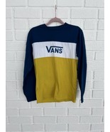 VANS Off The Wall Long Sleeve Blue White Yellow Mens Small  - £13.27 GBP