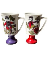 Vintage Corsica Arnart Mugs 5th Ave 1974 Ceramic Cups Red Purple Girl Bo... - $31.47 CAD