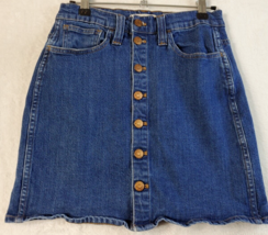 Madewell Skirt Womens Size 26 Blue Pockets Belt Loops Flat Front Button Front - £13.11 GBP