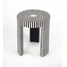 Heritage inlay in  geometric checks pattern wooden  plant stand or side ... - $585.00+