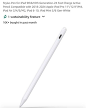 Stylus Pen for iPad 9th&amp;10th Generation-2X Fast Charge Active Pencil White - $24.63