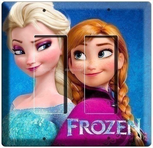 ELSA and ANNA DISNEY FROZEN SISTER LOVE DOUBLE GFI LIGHT SWITCH COVER GIRLS ROOM