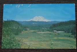 Vintage Color Photograph Postcard, Mount Rainier and Ohop Valley - VGC - PRETTY - £3.15 GBP