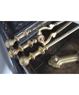 A Good Set Of 3 Antique Brass Fire Irons 19th Century - $223.54 CAD