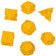 Dnd Cheese Dice 3D Printed 7Pcs Polyhedral Food Themed Dice Set Great Fo... - £24.98 GBP