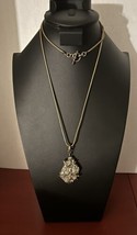 Vtg 36” Snake Chain W/ 2” Pyrite Pendant J4 - $37.39