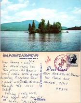 New York Blue Mountain Lake Island Adirondacks Posted to OH in 1965 VTG Postcard - £7.49 GBP