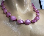Purple Single Strand Beaded Womens Necklace Lobster Closure - £8.95 GBP