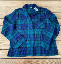 old navy NWT women’s plaid sleep shirt Size M Blue Green b10 - £9.02 GBP