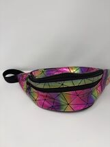 Rave Festival Luminous Fanny Pack Holographic Geometric Iridescent - $22.51