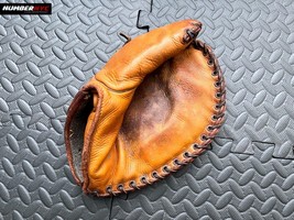 Vintage Hard Leather Baseball Glove Mitt OK MFG Co ADA Ohio 050G - £117.67 GBP