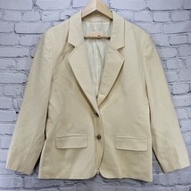 Vintage Pendleton Blazer Womens Sz 12 Cream Wool Suit Jacket Flaw  - £31.64 GBP