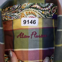 Alan Flusser Shirt Men L Long Sleeve Button Up Flipcuff Red Green Yellow... - £17.81 GBP
