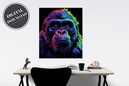PRINTABLE wall art, King Kong Black Light style Print  | Digital Download - £2.78 GBP