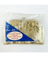 NEW Vintage Lady&#39;s Pride Duo Kit Gold Kisslock Clutch Bag Bottom Zipper ... - $321.59 MXN