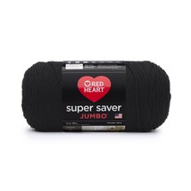 Red Heart Super Saver Yarn, Medium, Acrylic, Jumbo 14 Oz., Black - £12.45 GBP