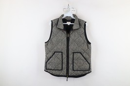 J Crew Womens Medium Printed Herringbone Duck Down Full Zip Puffer Vest ... - $54.40