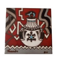 Cleo Teissedre hand painted ceramic tiles Native Pottery Design - £19.01 GBP