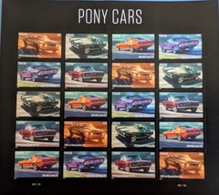 Pony Cars - 20 (Usps) Mint Sheet Forever Stamps - £15.60 GBP