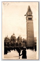 RPPC St Mark&#39;s Campanile Venice Italy 1913 Postcard U25 - £5.06 GBP