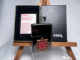2003 Zippo Sunburst Mandela Midnight Chrome Cigarette Lighter In Box - $29.95