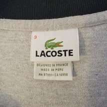 Lacoste Mens Gray 1/4 Zip Pullover Sweater Sweatshirt Size 9 Cotton - £22.05 GBP