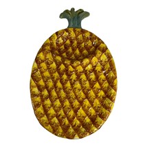 Pineapple Shaped Dipping Tray Yellow Brown Green Chips Dip Guacamole Veggie - $18.22