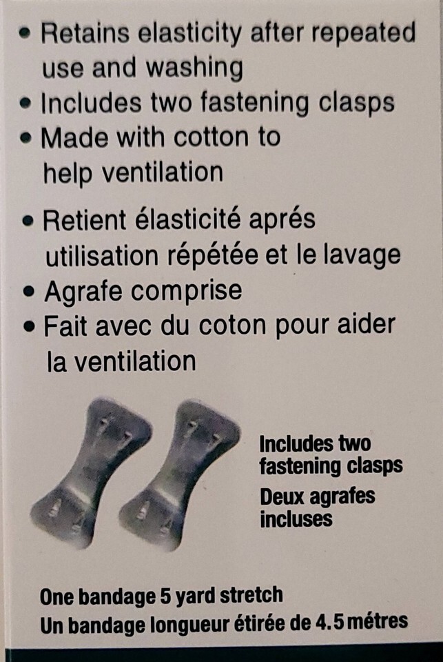 Elastic Bandage Wrap with Clips Flexible Firm Soft Support 3 In x 5 Yd Stretch Item image 5
