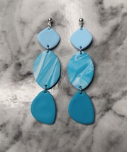 Skylar - Blue - Polymer Clay Earrings - £20.04 GBP