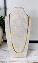 Napier Raised Herringbone Gold Tone Chain Necklace Vintage Reversible 28in - £17.98 GBP