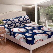 Baseball Bedding Set Sports Theme Fitted Sheet For Kids Boys Girls Teens... - $50.99