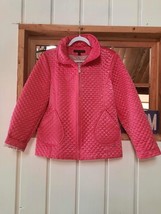 Anne Klein Quilted Mid-Length Womens Coat Jacket Large Pink - £19.78 GBP